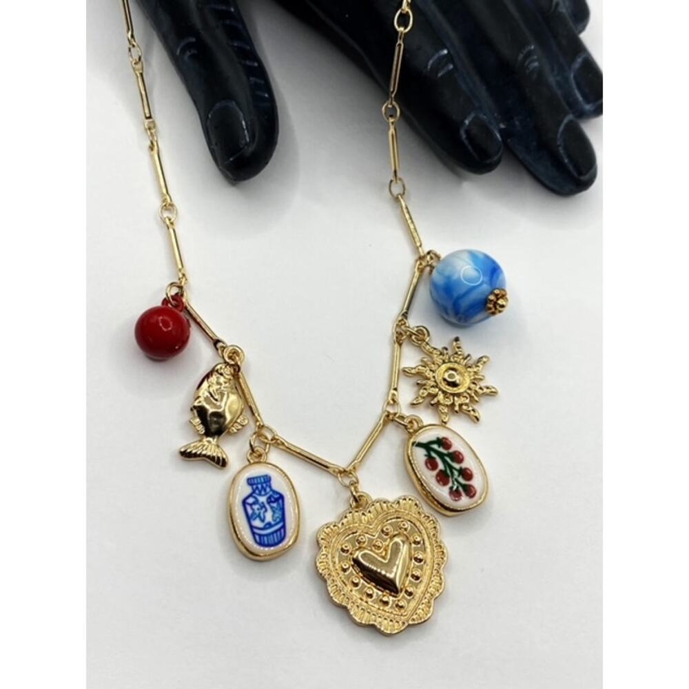 NEW Keepsakes & Tokens Ceramic Charm Layering Necklace